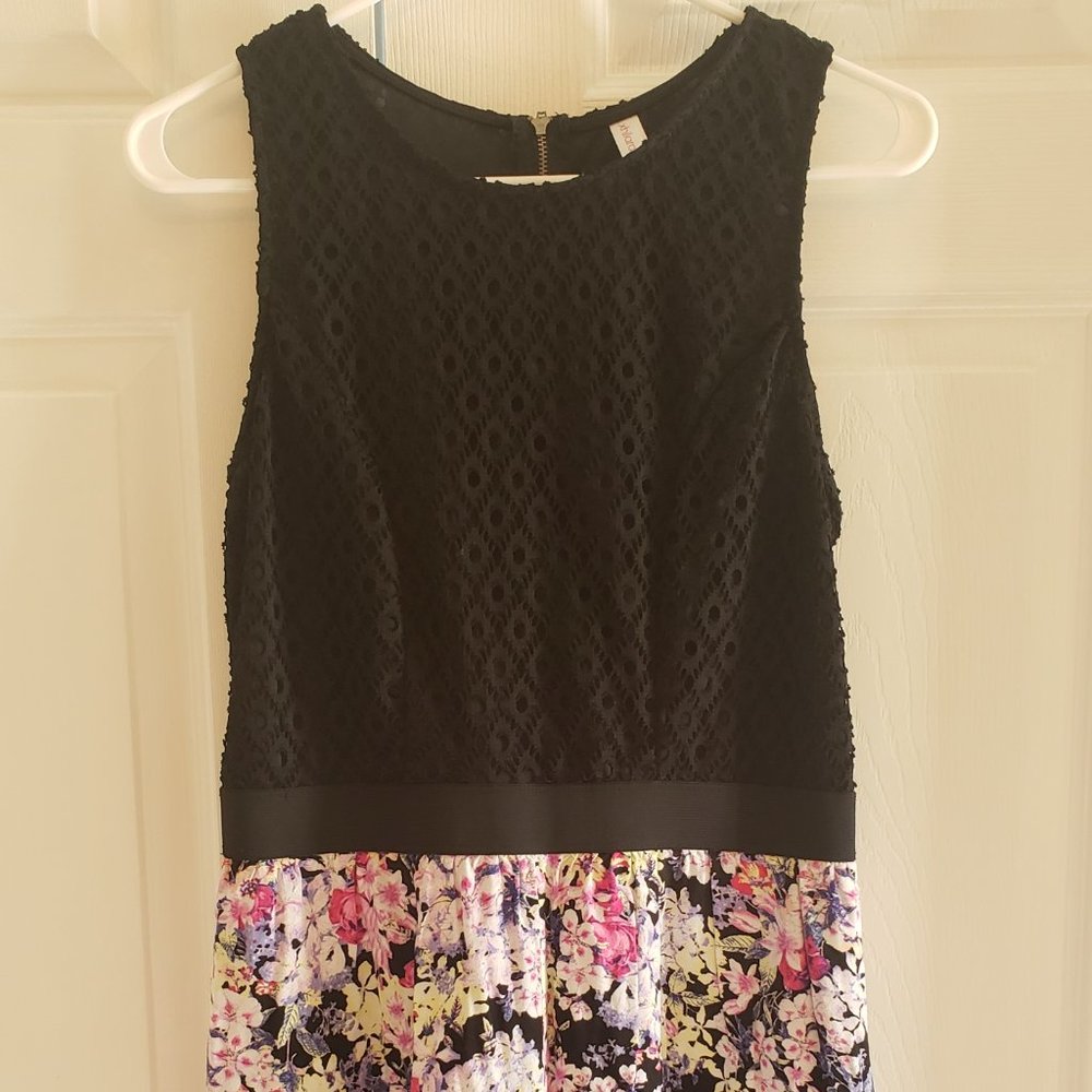 Black and floral romper